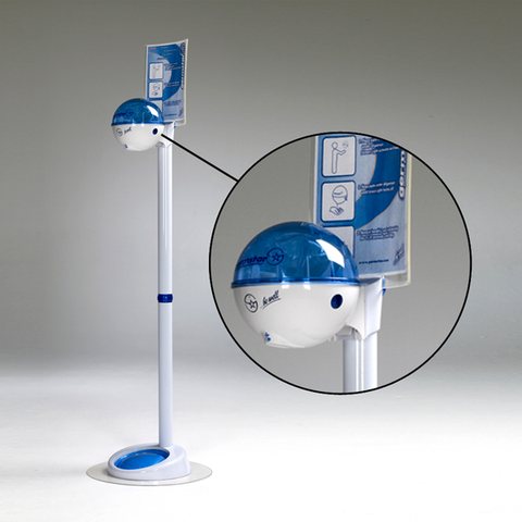 32oz Dispenser w/ Floorstand White/Blue